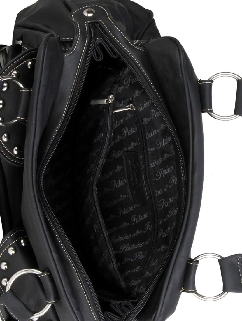 black leatherette handbag - 14184646 - Zoom Image - 3