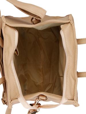 beige leatherette regular handbag - 14184659 - Standard Image - 3