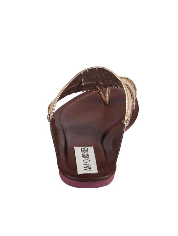 gold one toe kolhapuri - 14185128 - Zoom Image - 3
