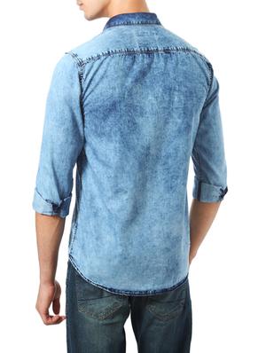 blue cotton casual shirt - 14188704 - Standard Image - 3