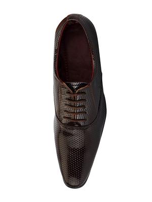 brown leatherette lace-up oxford - 14190611 - Standard Image - 3