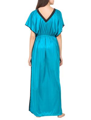 solid blue satin gown - 14192058 - Standard Image - 3