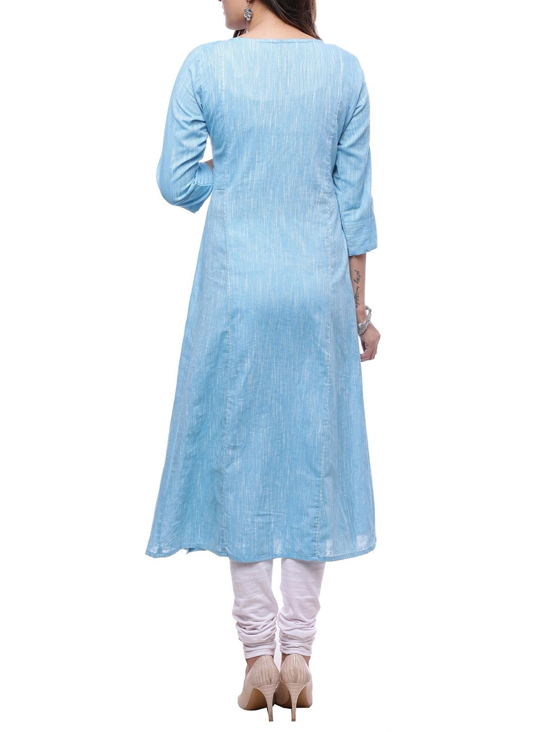 a-line melange kurta - 14194159 - Zoom Image - 3