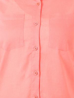 solid orange cotton shirt - 14195213 - Standard Image - 3