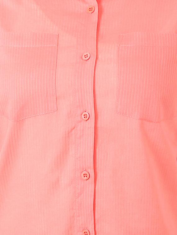 solid orange cotton shirt - 14195213 - Zoom Image - 3