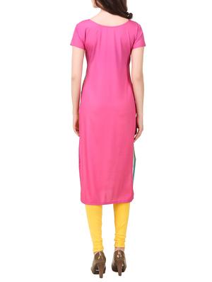 pink crepe straight kurta - 14205579 - Standard Image - 3