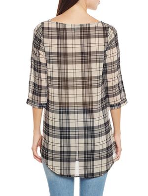 beige georgette casual tunic - 14206343 - Standard Image - 3
