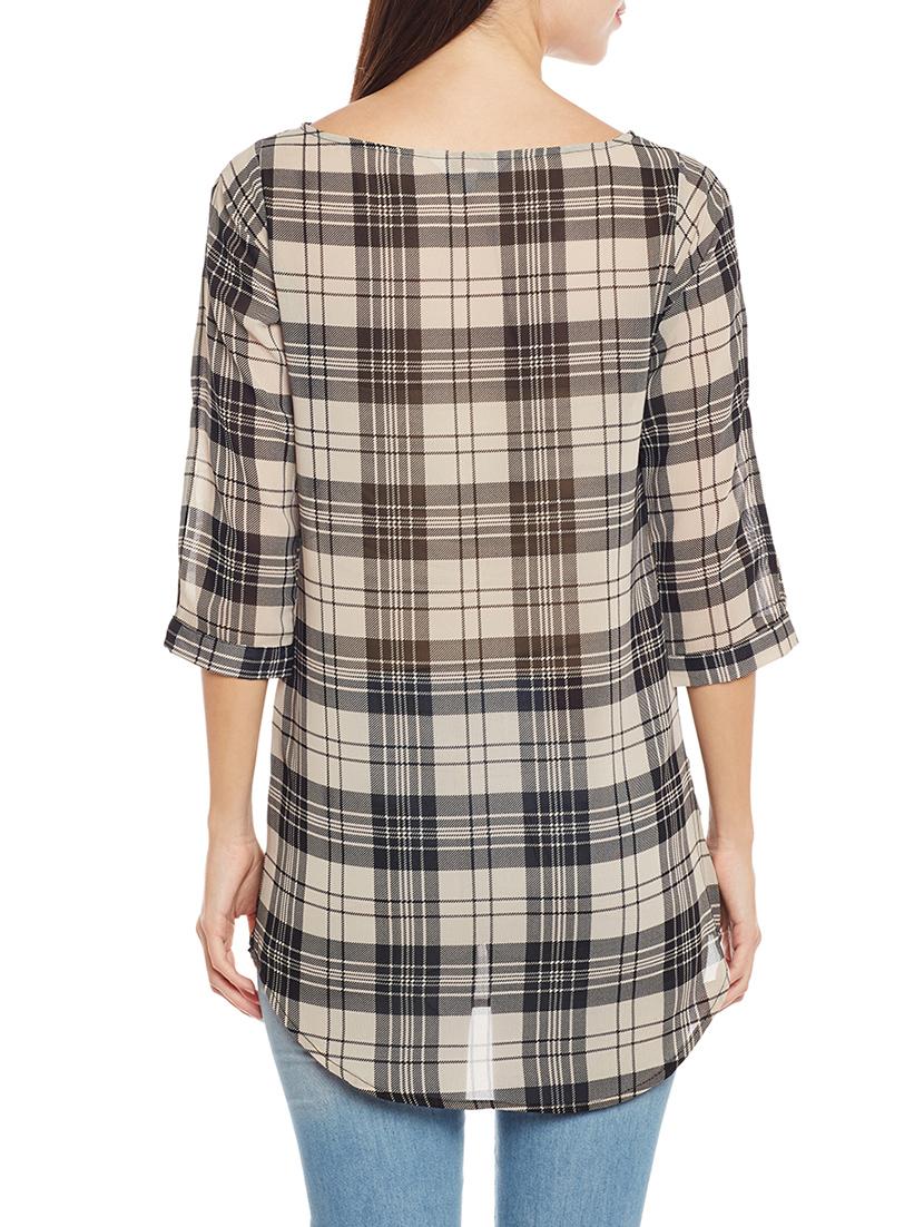 beige georgette casual tunic - 14206343 - Zoom Image - 3