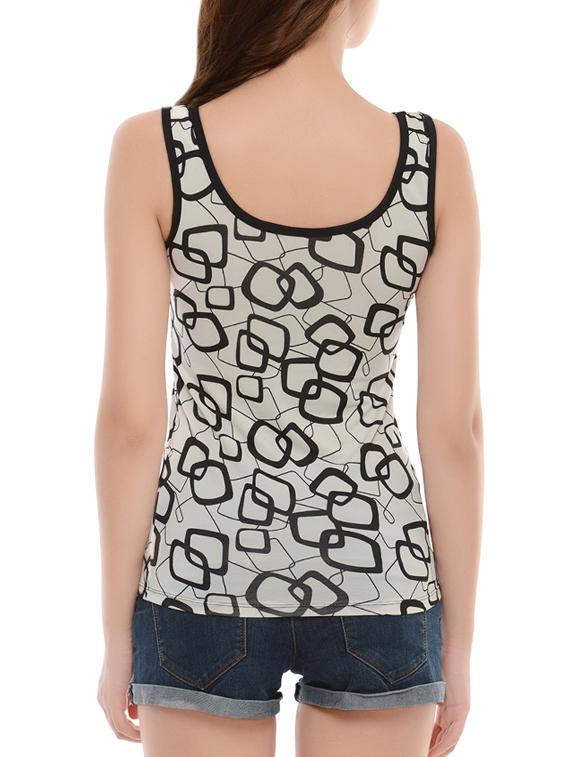 black printed nylon tank tee - 14214494 - Zoom Image - 3