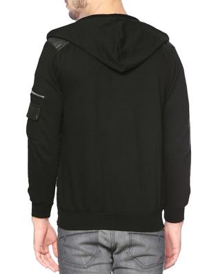 black cotton sweatshirt - 14216084 - Standard Image - 3