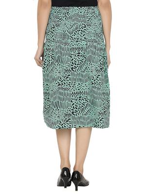 green printed cotton skirt - 14220296 - Standard Image - 3