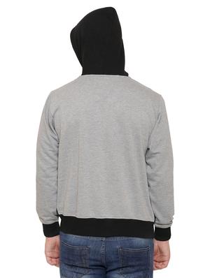 grey colour block cotton sweatshirt - 14221410 - Standard Image - 3
