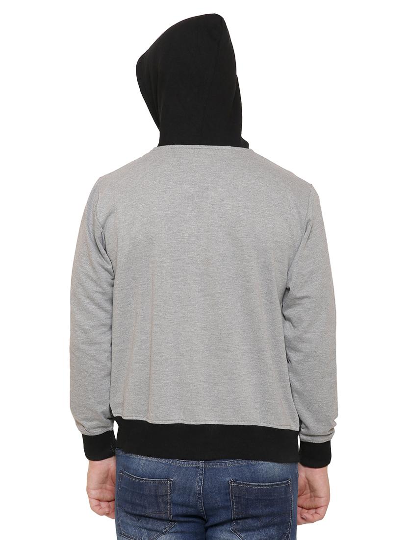 grey colour block cotton sweatshirt - 14221410 - Zoom Image - 3