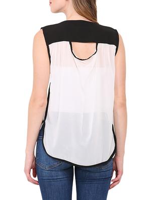 white poly georgette casual top - 14221845 - Standard Image - 3