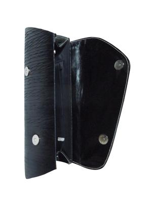 black leatherette ethnic clutch - 14222472 - Standard Image - 3