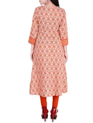 ethnic motifs printed layered kurta - 14222614 - Standard Image - 3