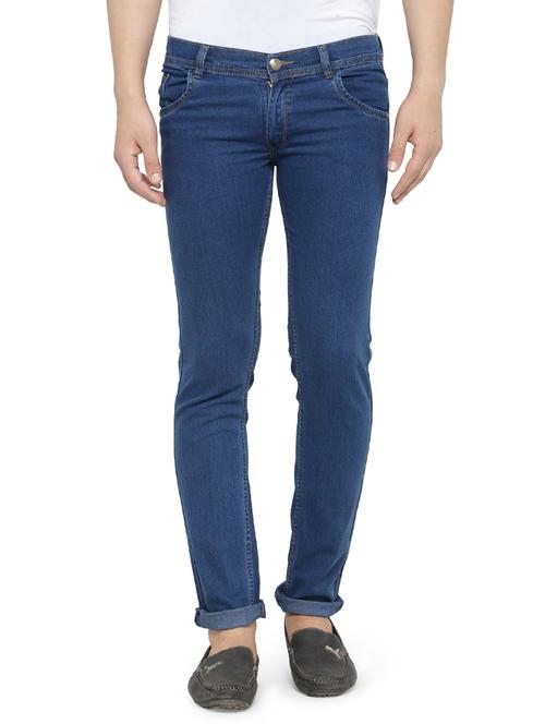 dark blue denim plain jeans - 14223367 - Standard Image - 1