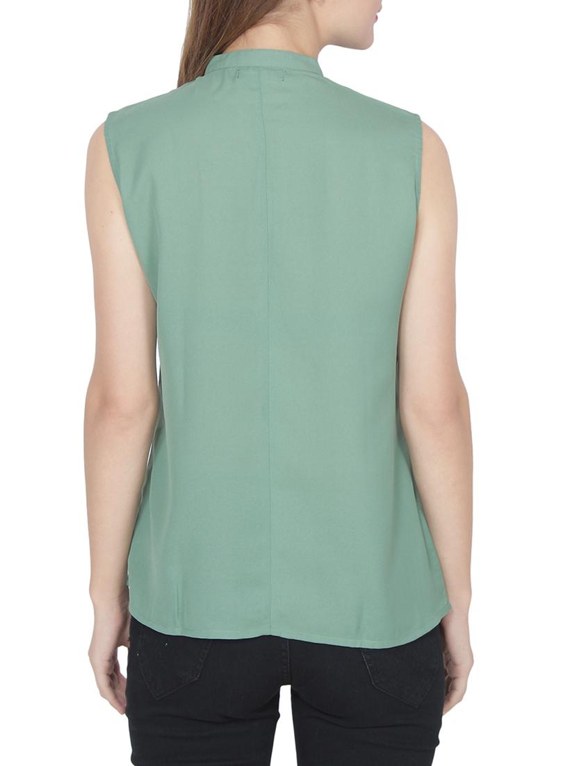 green casual sleeveless top - 14223575 - Zoom Image - 3