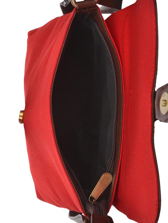 red canvas messenger sling bag - 14223972 - Zoom Image - 3