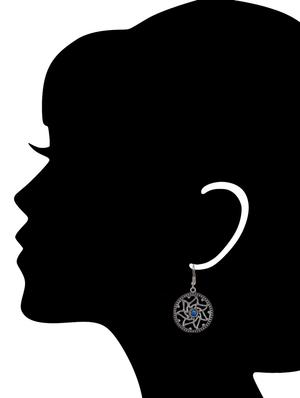 blue metal drop earrings - 14224445 - Standard Image - 3