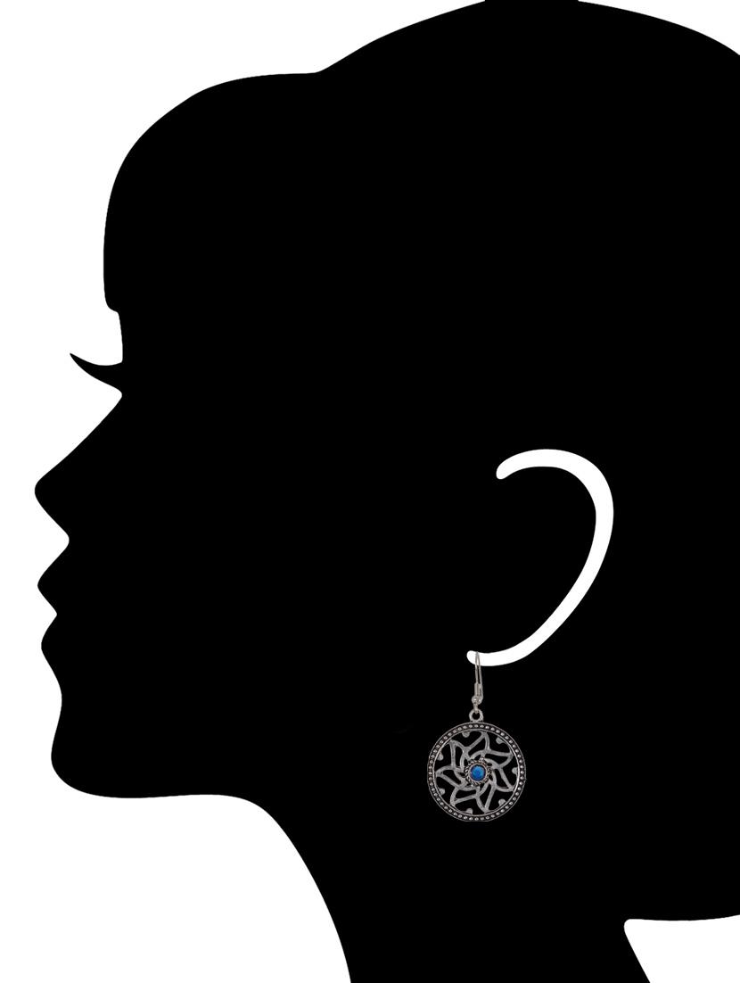 blue metal drop earrings - 14224445 - Zoom Image - 3