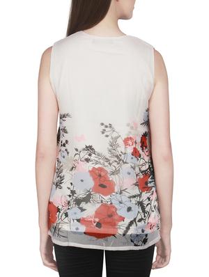 white floral printed chiffon top - 14225818 - Standard Image - 3