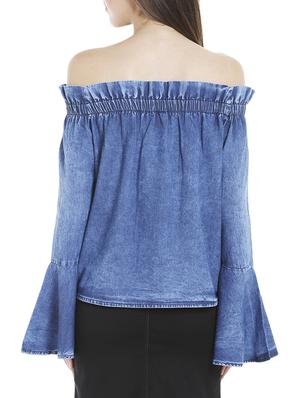 light blue denim top - 14227277 - Standard Image - 3