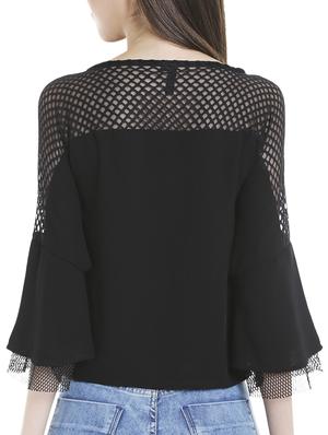 solid black casual top - 14227288 - Standard Image - 3