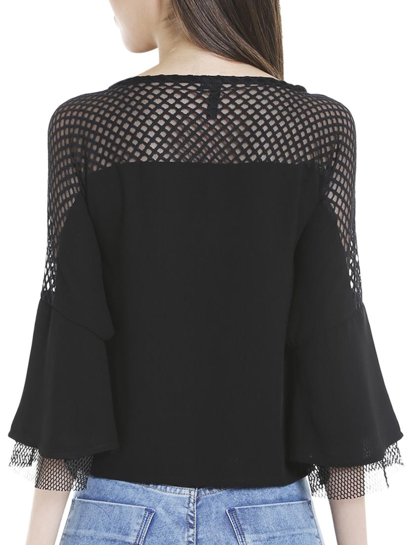 solid black casual top - 14227288 - Zoom Image - 3