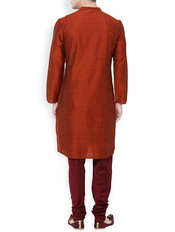 red rayon long kurta - 14227548 - Zoom Image - 3