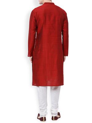 red rayon long kurta - 14227552 - Standard Image - 3