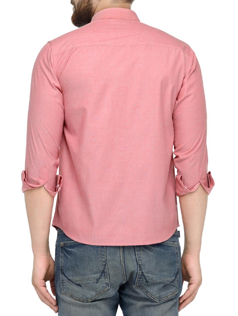 pink cotton casual shirt - 14230941 - Zoom Image - 3