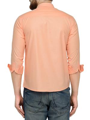 orange cotton casual shirt - 14231388 - Standard Image - 3