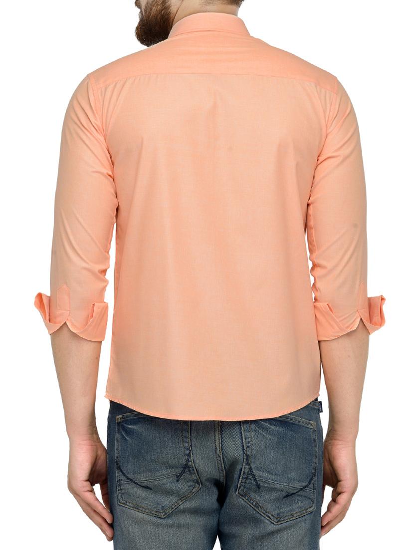 orange cotton casual shirt - 14231388 - Zoom Image - 3