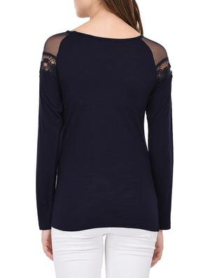navy blue viscose regular top - 14233323 - Standard Image - 3