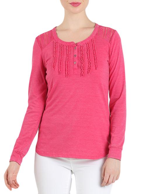 pink poly cotton top - 14234884 - Very Small Image - 1