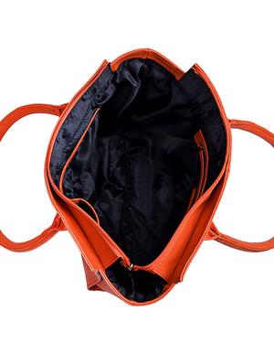orange leatherette regular handbag - 14237565 - Standard Image - 3