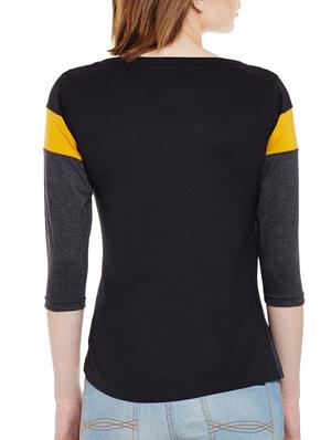 scoop neck color block tee - 14237919 - Standard Image - 3
