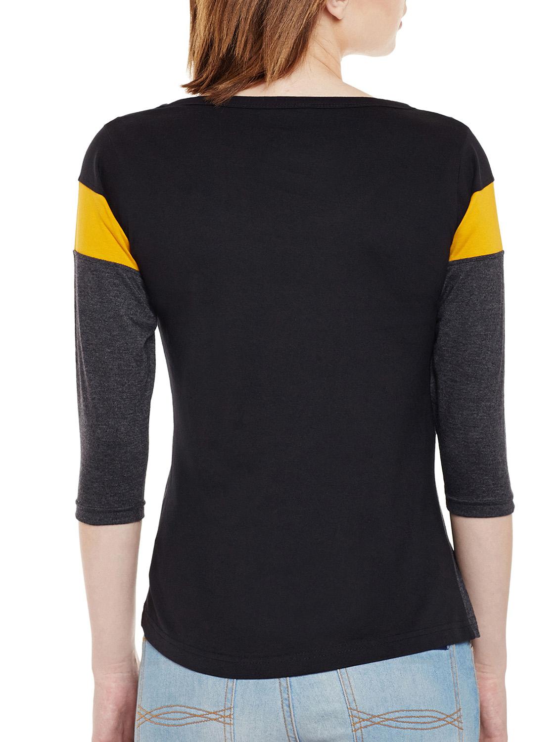 scoop neck color block tee - 14237919 - Zoom Image - 3