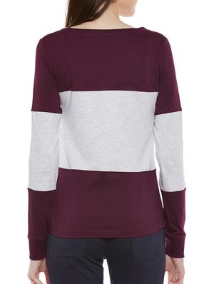 round neck color block tee - 14237939 - Standard Image - 3