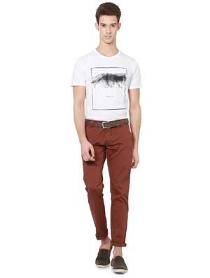 red cotton chinos casual trousers - 14237987 - Standard Image - 3