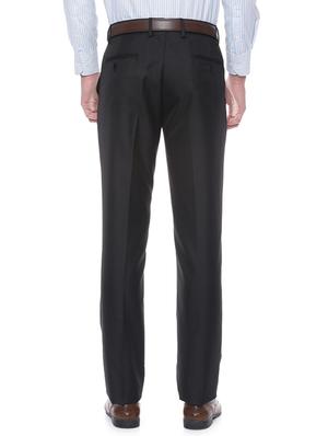 black polyester blend flat front trouser - 14238010 - Standard Image - 3