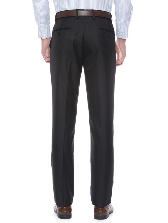 black polyester blend flat front trouser - 14238010 - Zoom Image - 3