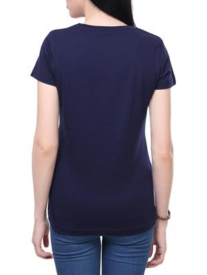 navy blue cotton casual tee - 14240858 - Standard Image - 3