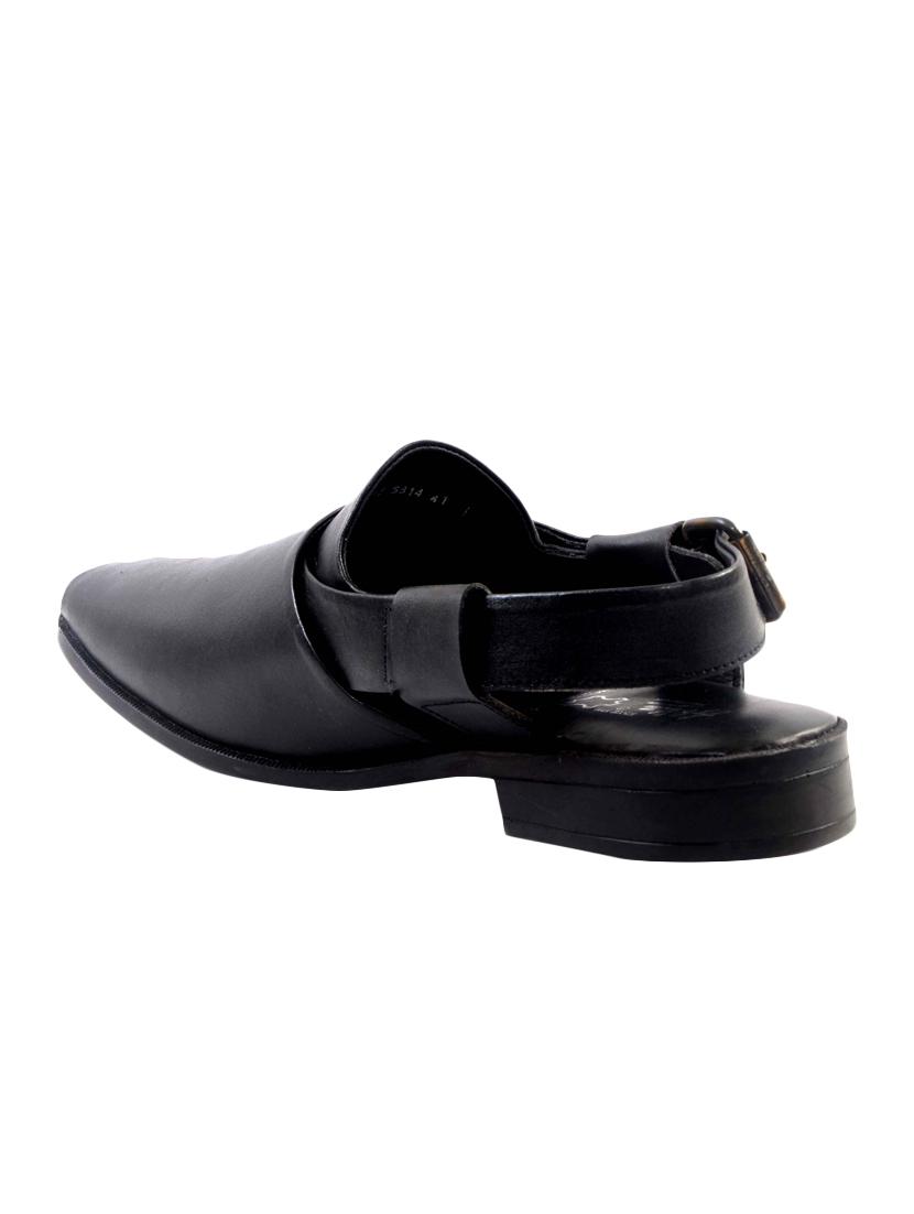 black Leather back strap sandal - 14242152 - Zoom Image - 3