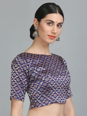 KAANCHIE NANGGIA purple brocade stitched blouse - 14251090 - Standard Image - 3