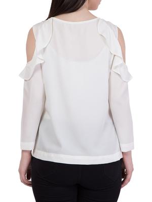 white crepe casual top - 14255741 - Standard Image - 3