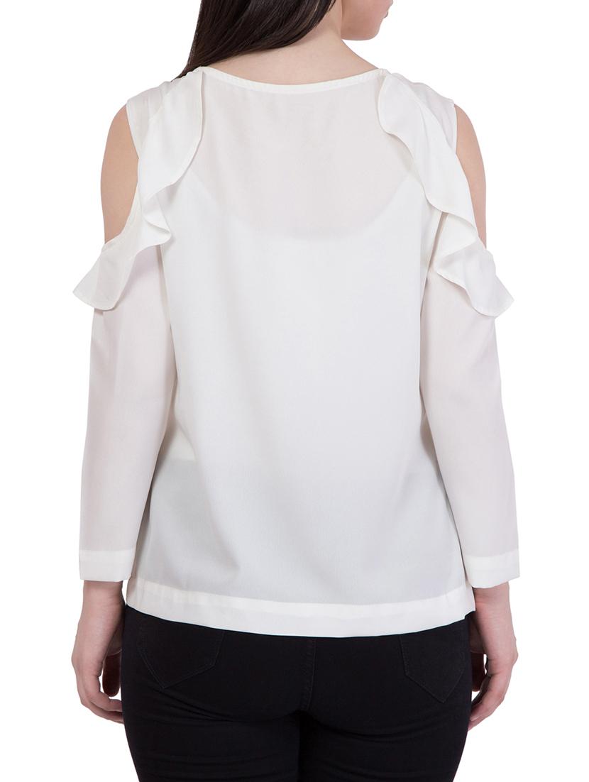 white crepe casual top - 14255741 - Zoom Image - 3