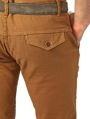 brown cotton chinos casual trousers - 14258416 - Standard Image - 3