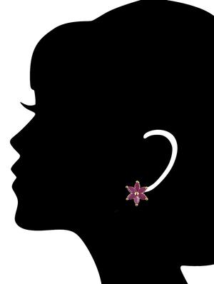 red brass studs earrings - 14260077 - Standard Image - 3